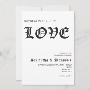 Gothic Niets Fancy Gewoon Liefde QR Code Bruiloft Kaart