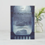 Gothic Night Window Snowing Wedding Kaart (Staand voorkant)