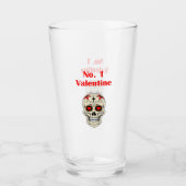Gothic Number 1 Valentijn Heart Sugar Skull Glas (Voorkant)