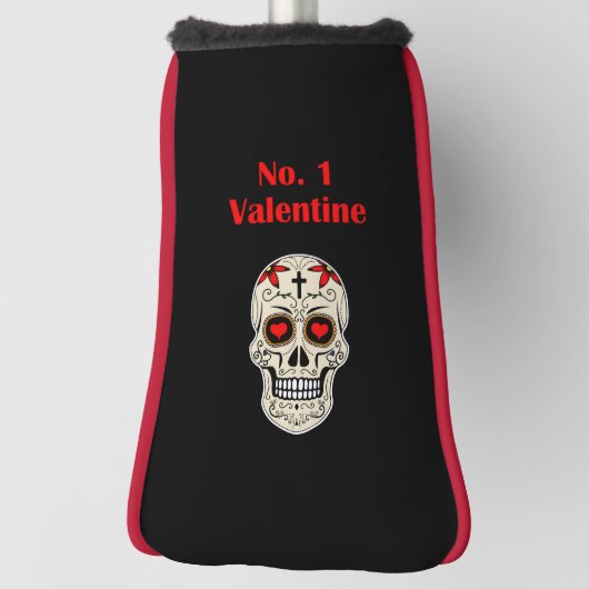 Gothic Number 1 Valentijn Heart Sugar Skull Golfheadcover (Draai 90)