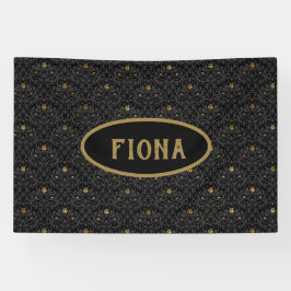 Gothic Nursery Black Roos Damask Persoonlijk Spandoek