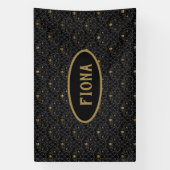 Gothic Nursery Black Roos Damask Persoonlijk Spandoek (Verticaal)