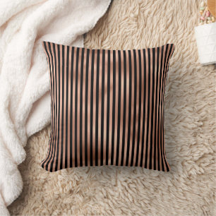 Gothic Nursery Black & Roos Gold Striped Kussen