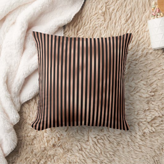 Gothic Nursery Black & Roos Gold Striped Kussen (Deken)