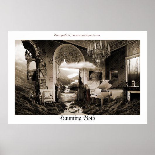 Gothic of conceptie van gothische muziekteksten poster (Voorkant)