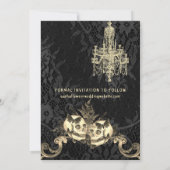 Gothic Oktober Skeleton Halloween Wedding Save The Date (Achterkant)