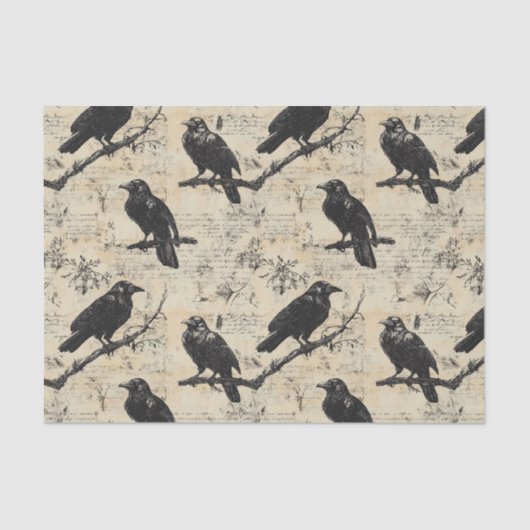 Gothic ontledingscoating Raven Tissuepapier (Voorkant)