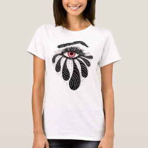 Gothic Ooginkt Tekening Tattoo Kunst T-shirt