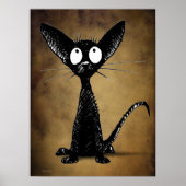Gothic Oriental Black Cat Poster (Voorkant)