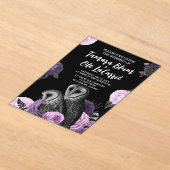 Gothic Owls Wedding Acryl Uitnodigingen (Laagn)