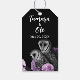 Gothic Owls Wedding Cadeaulabel