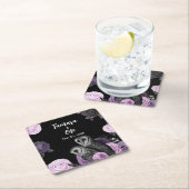 Gothic Owls Wedding Vierkante Kartonnen Onderzetter (Insitu)