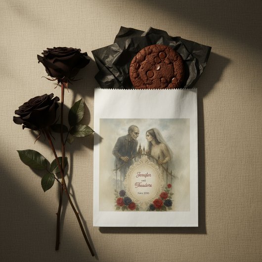 Gothic paar Zombie Halloween bruiloft Bedankzakje