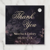 Gothic Paars Boho Elegant Wedding Bedankt Bedankjes Labels (Achterkant)