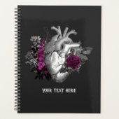 Gothic Paars Floral Heart Planner (Voorkant)