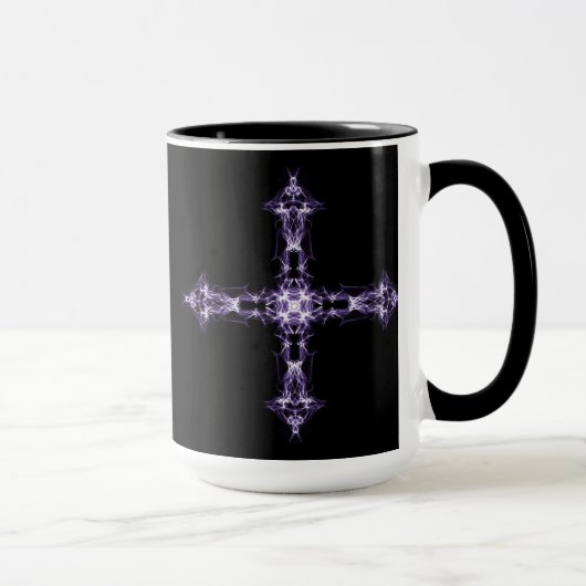 Gothic Paars Fractal Cross Mok (Rechts)