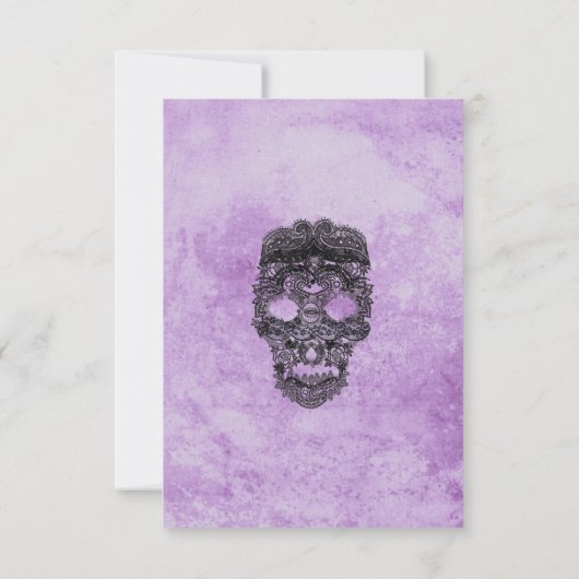 Gothic Paars Grunge Black Lace Weddenschap Details (Achterkant)