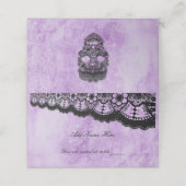 Gothic Paars Grunge Black Lace Wedding (Buitenkant ongevouwen)