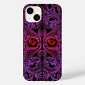 Gothic Paars Ornament met hart iPhone 7 Hoesje (Achterkant)
