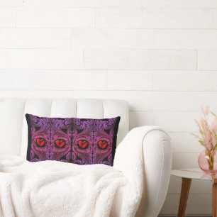 Gothic Paars Ornament met hart Sierkussen Kussen