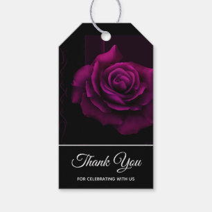 Gothic Paars-Red Rose Flower Bedankt Cadeaulabel