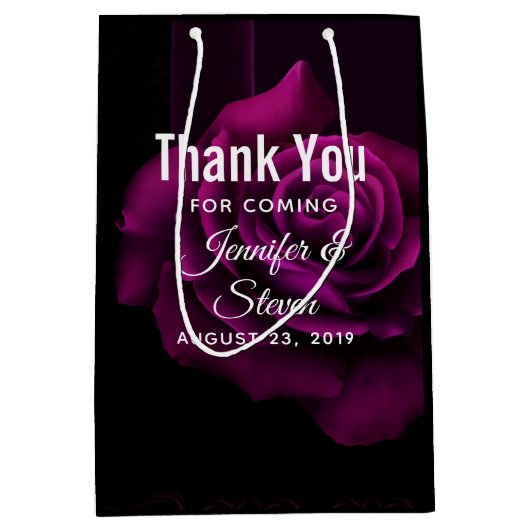 Gothic Paars-Red Rose Flower Bedankt Medium Cadeauzakje (Voorkant)