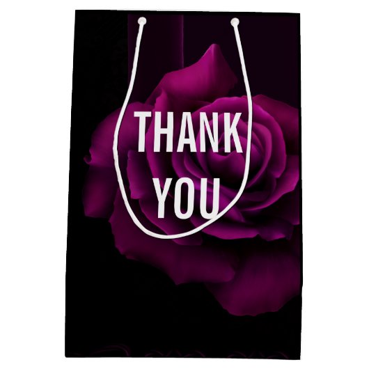 Gothic Paars-Red Rose Flower Bedankt Medium Cadeauzakje (Achterkant)