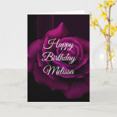 Gothic Paars-Red Rose Flower Birthday Kaart (Gele Bloem)