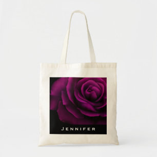 Gothic Paars Red Rose Flower Tote Bag