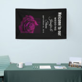 Gothic Paars-Red Rose Flower Weddenschap Spandoek (Beurs)