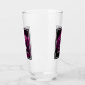 Gothic Paars-Red Rose Flower Wedding Glas (Links)