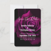 Gothic Paars-Red Rose Flower Wedding Save The Date (Voorkant)