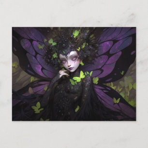 Gothic Paarse Fairy Meisje Fantasy Art Briefkaart
