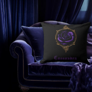 Gothic Paarse Roos gepersonaliseerd Kussen