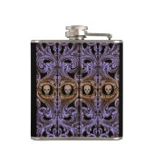 Gothic Paarse versiering met schedel Heupfles (Achterkant)