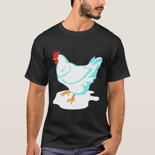 Gothic Pastel Blue Chicken T-shirt (Voorkant)