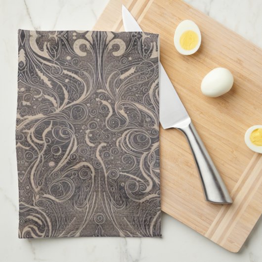 Gothic Pattern Black Kitchen Towel Theedoek (Quarter Fold)