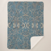 Gothic Pattern Blue Sherpa Blanket Deken (Voorkant)