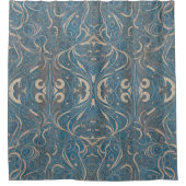 Gothic Pattern Blue Shower Curtain Douchegordijn (Voorkant)