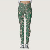 Gothic Pattern Green Leggings (Voorkant)
