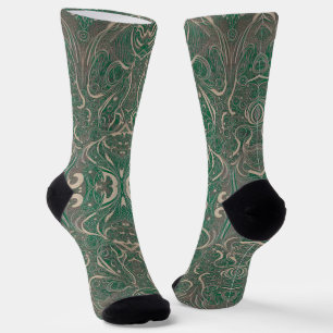 Gothic Pattern Green Socks Sokken