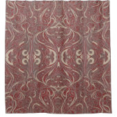 Gothic Pattern Red Shower Curtain Douchegordijn (Voorkant)