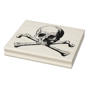 Gothic Pirate Skull en Crossbones Rubberstempel