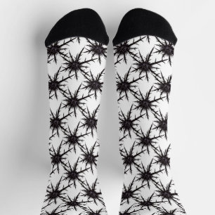 Gothic Plant Black and White Dry Thistle Sokken