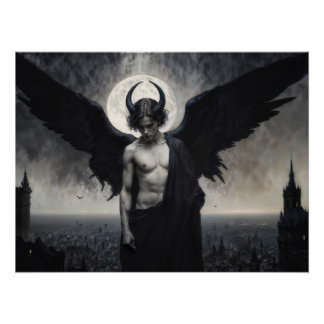 Gothic Portrait of Lord Lucifer Perfect Poster