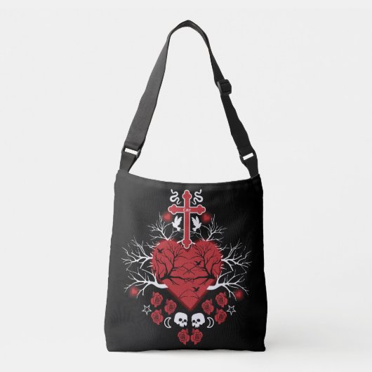 Gothic Post Punk Mode Crossbody Tas (Voorkant)