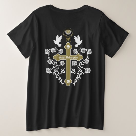 Gothic Post Punk Mode Grote Maat T-shirt (Design achterkant)