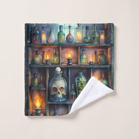 Gothic Potion Bottles – Dark Apothecary Bad Handdoek (Wasdoekje)