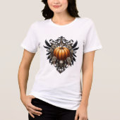 Gothic Pumpkin Crest Halloween Vrouwen Tshirts (Voorkant)