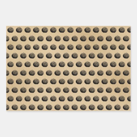 Gothic Pumpkin Halloween Pattern Inpakpapier Vel (Voorkant 3)